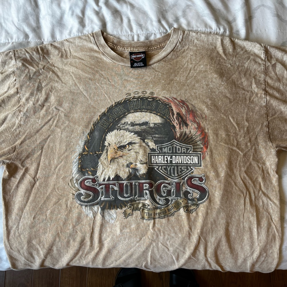 2008 Sturgis Harley Davidson Marbled Tie Dye XL Shirt